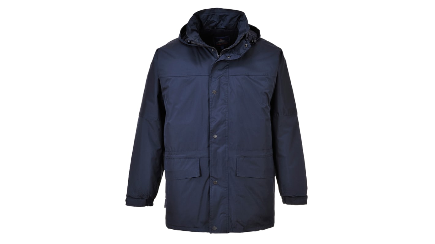 Portwest DX430 - Giacca invernale da uomo, isolata, impermeabile, ad alta visibilità, con cappuccio, giacca da lavoro riflettente, completamente foderata, imbottita, con zip, abbigliamento da lavoro
