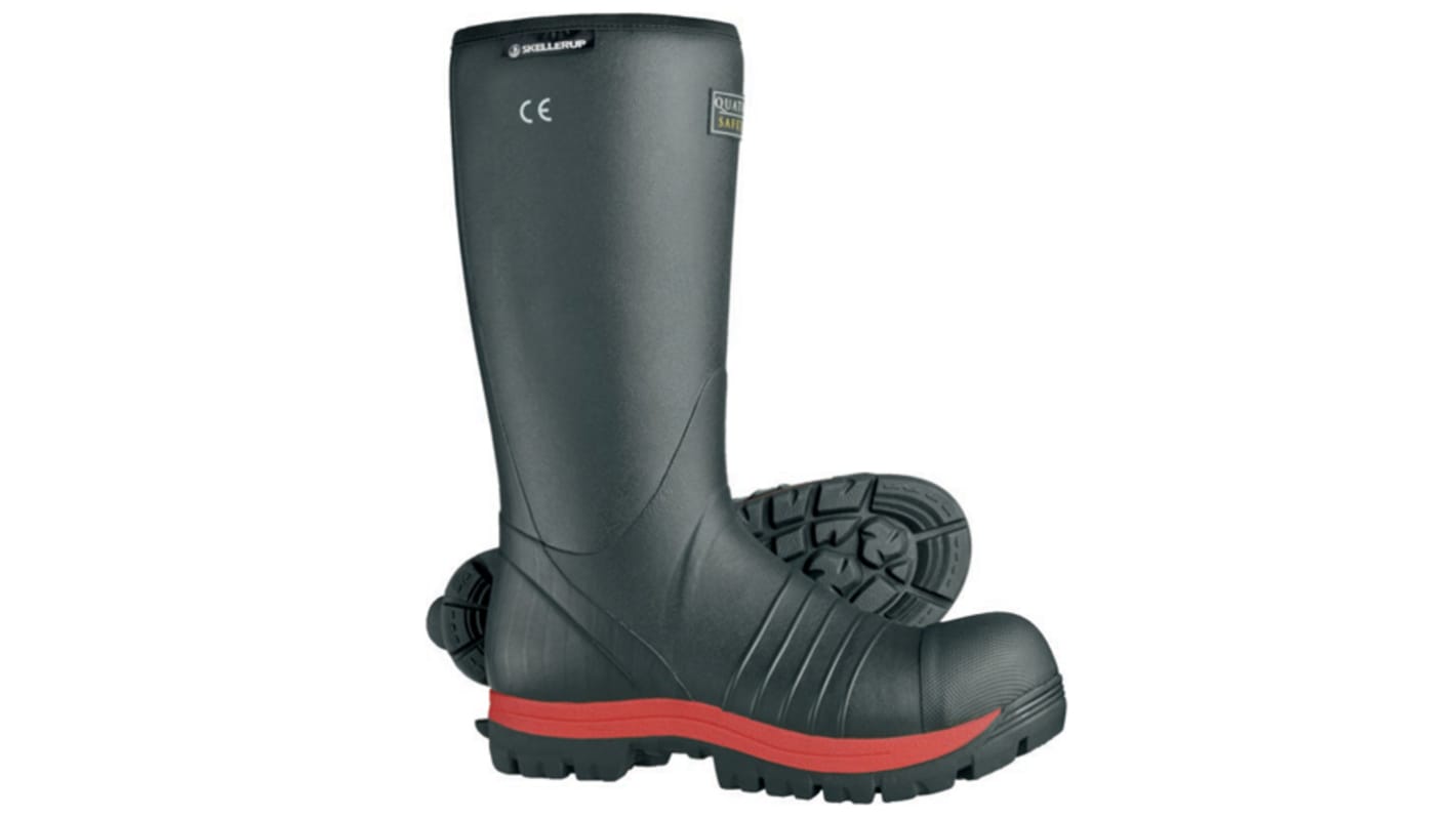 Goliath Quatro Black, Red Steel Toe Capped Unisex Safety Boot, UK 8, EU 42