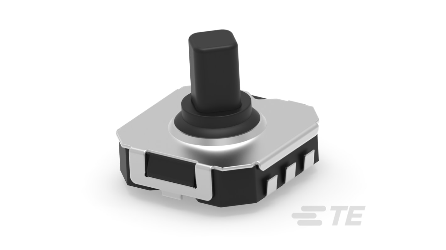 TE Connectivity Black Cap Tactile Switch, Single Pole Five Throw 50mA 3mm Surface Mount