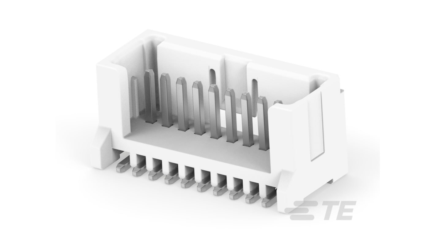 TE Connectivity MICRO CT Series Straight Board Mount PCB Header, 10 Contact(s), 1.2mm Pitch, 1 Row(s)