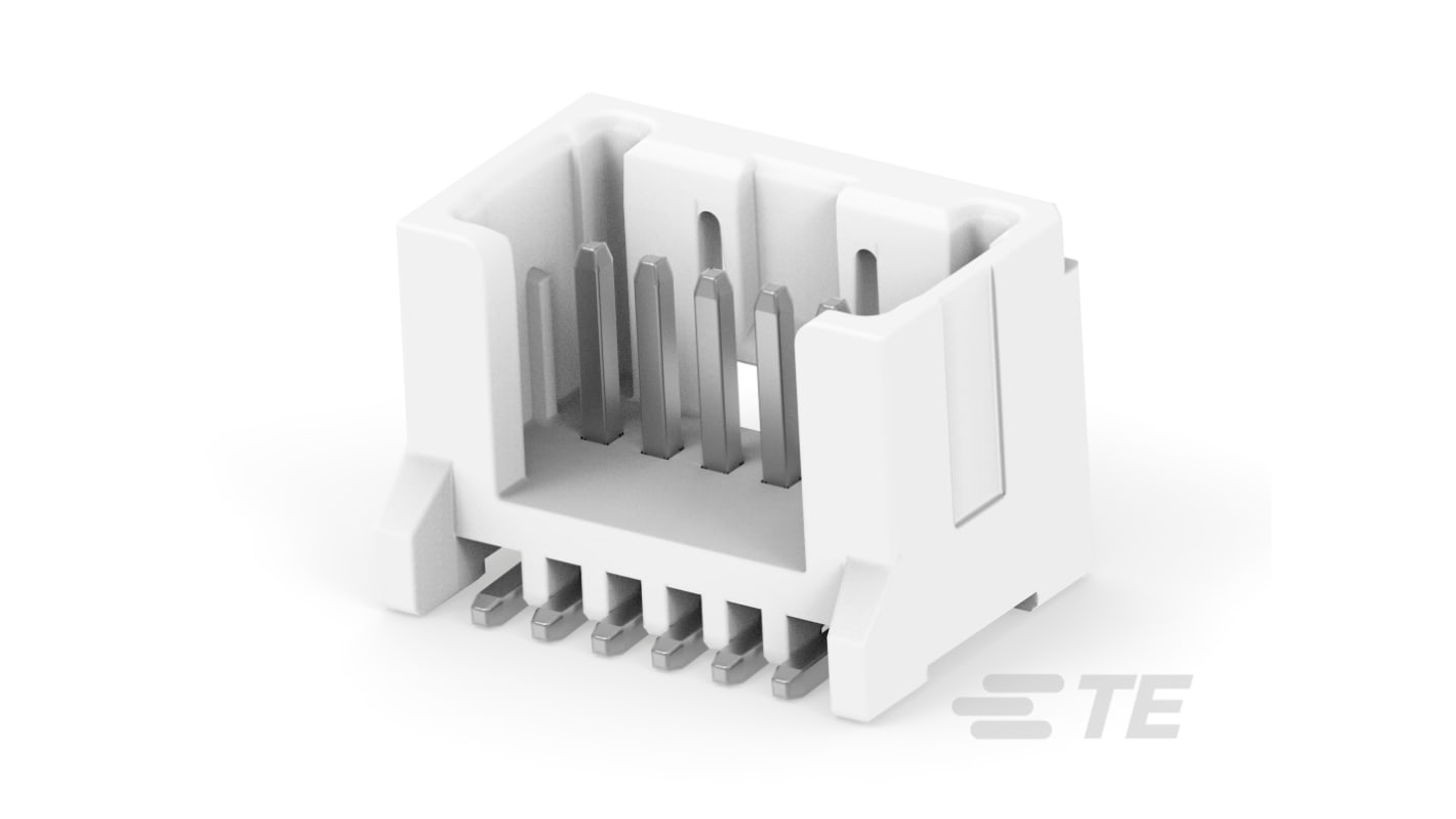 TE Connectivity MICRO CT Series Straight Board Mount PCB Header, 6 Contact(s), 1.2mm Pitch, 1 Row(s)