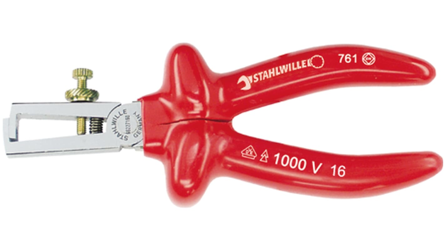 STAHLWILLE 6622 VDE Cable Stripper, 160 mm Overall, Lock Grip Tip, VDE/1000V