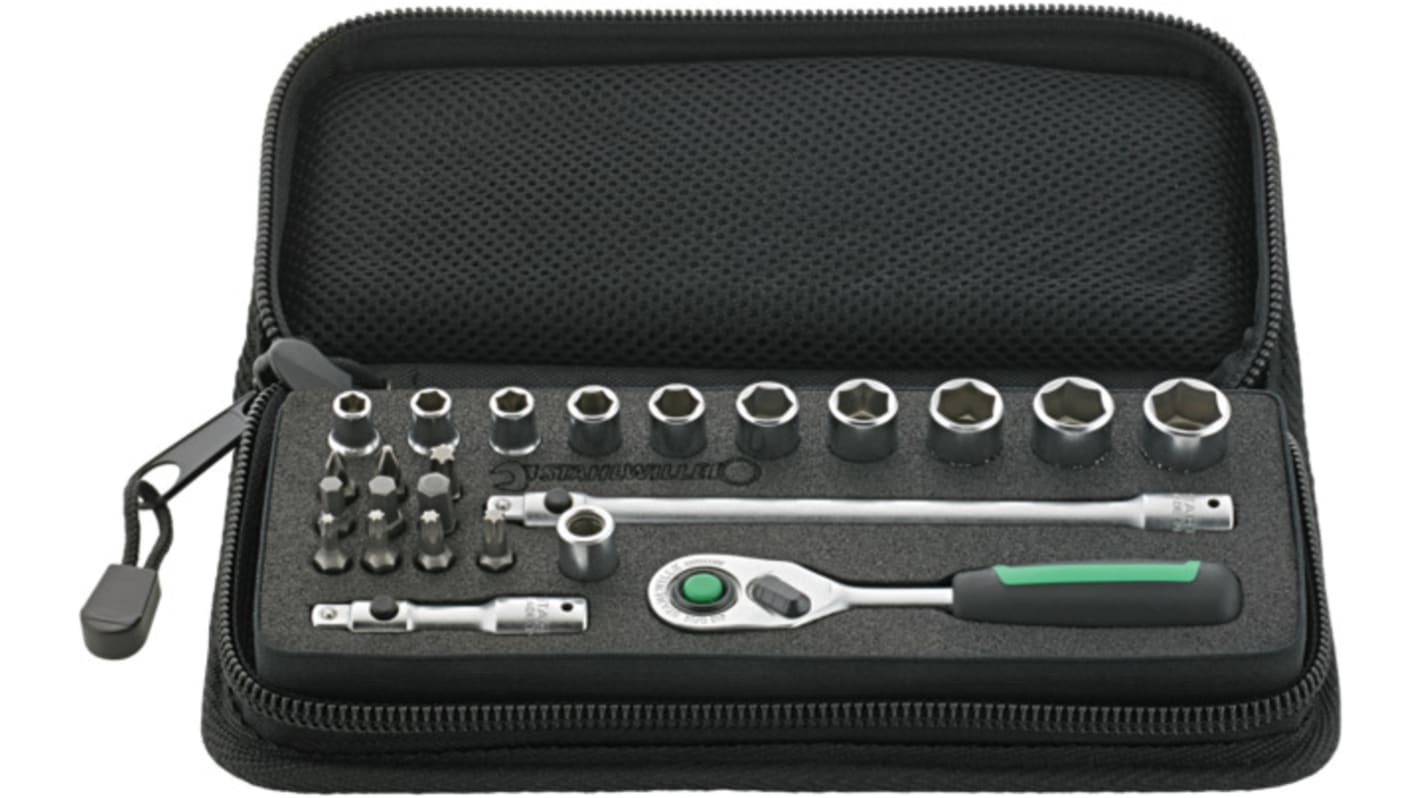 STAHLWILLE 24-Piece Metric 1/4 in Standard Socket/Bit Set with Ratchet, 6 point; Hex Bit; Phillips Bit; Torx Bit