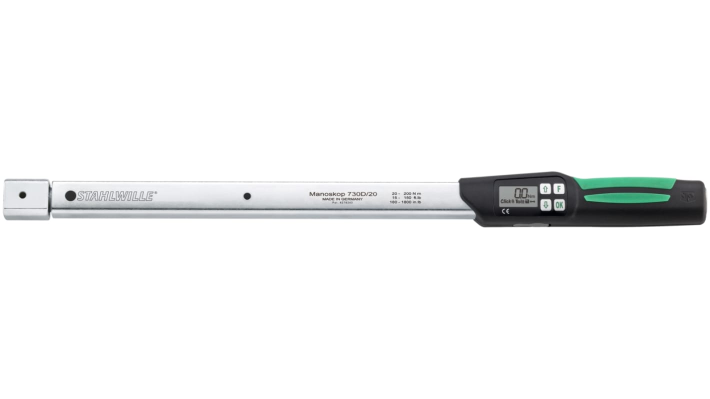 STAHLWILLE 730DII/65 Digital Torque Wrench, 65 → 650Nm, Rectangular Drive, 22 x 28mm Insert