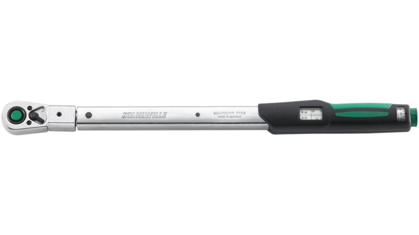 STAHLWILLE 730NR/10QR FK Click Torque Wrench, 20 → 100Nm, 1/2 in Drive, Round Drive