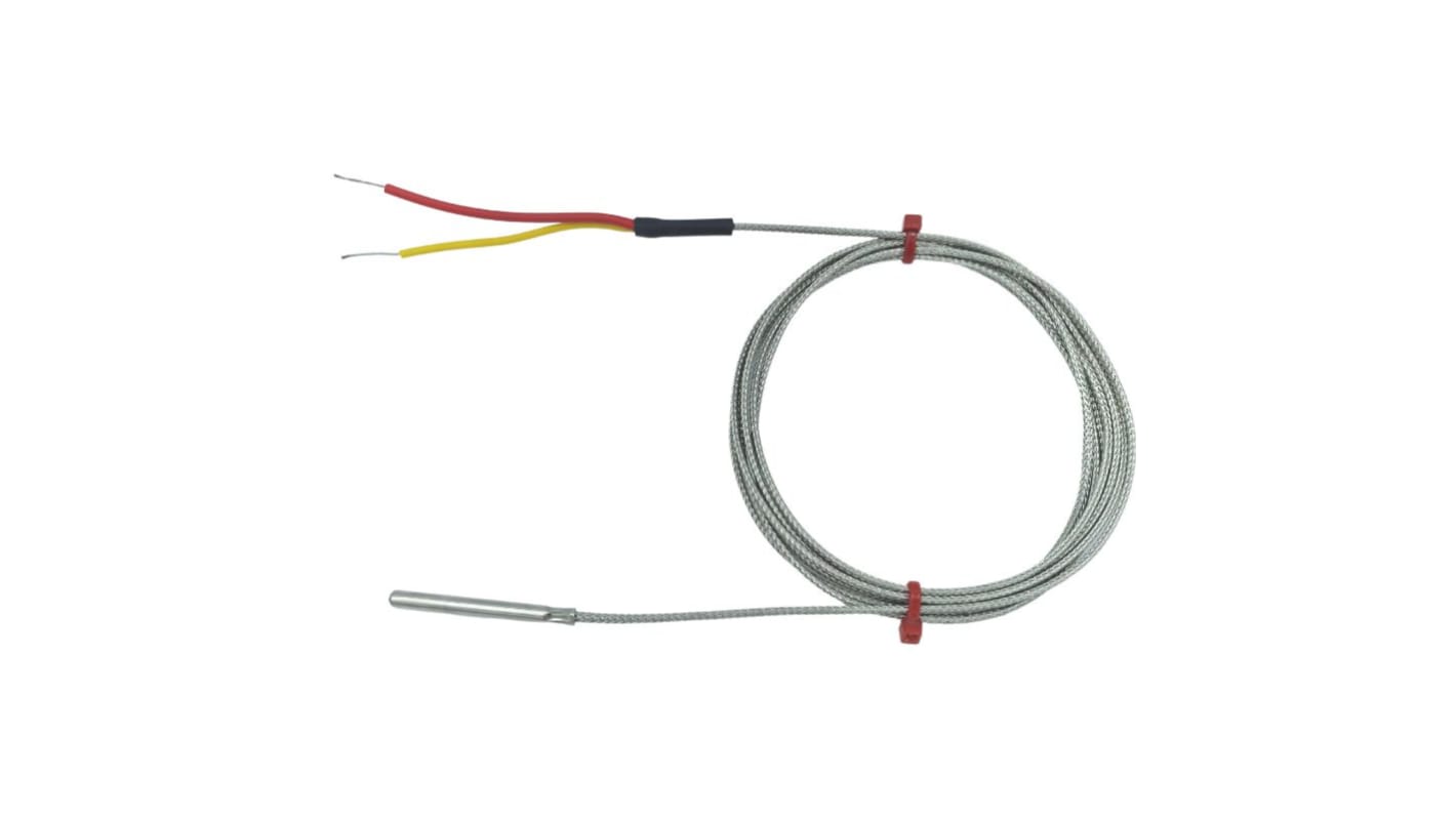 Termopar tipo K RS PRO, Ø sonda 3.18mm x 13mm, temp. máx +350°C, cable de 2m, conexión Extremo de cable pelado