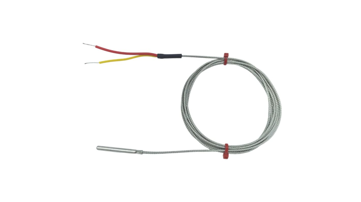 Termopar tipo K RS PRO, Ø sonda 3.18mm x 25mm, temp. máx +350°C, cable de 2m, conexión Extremo de cable pelado