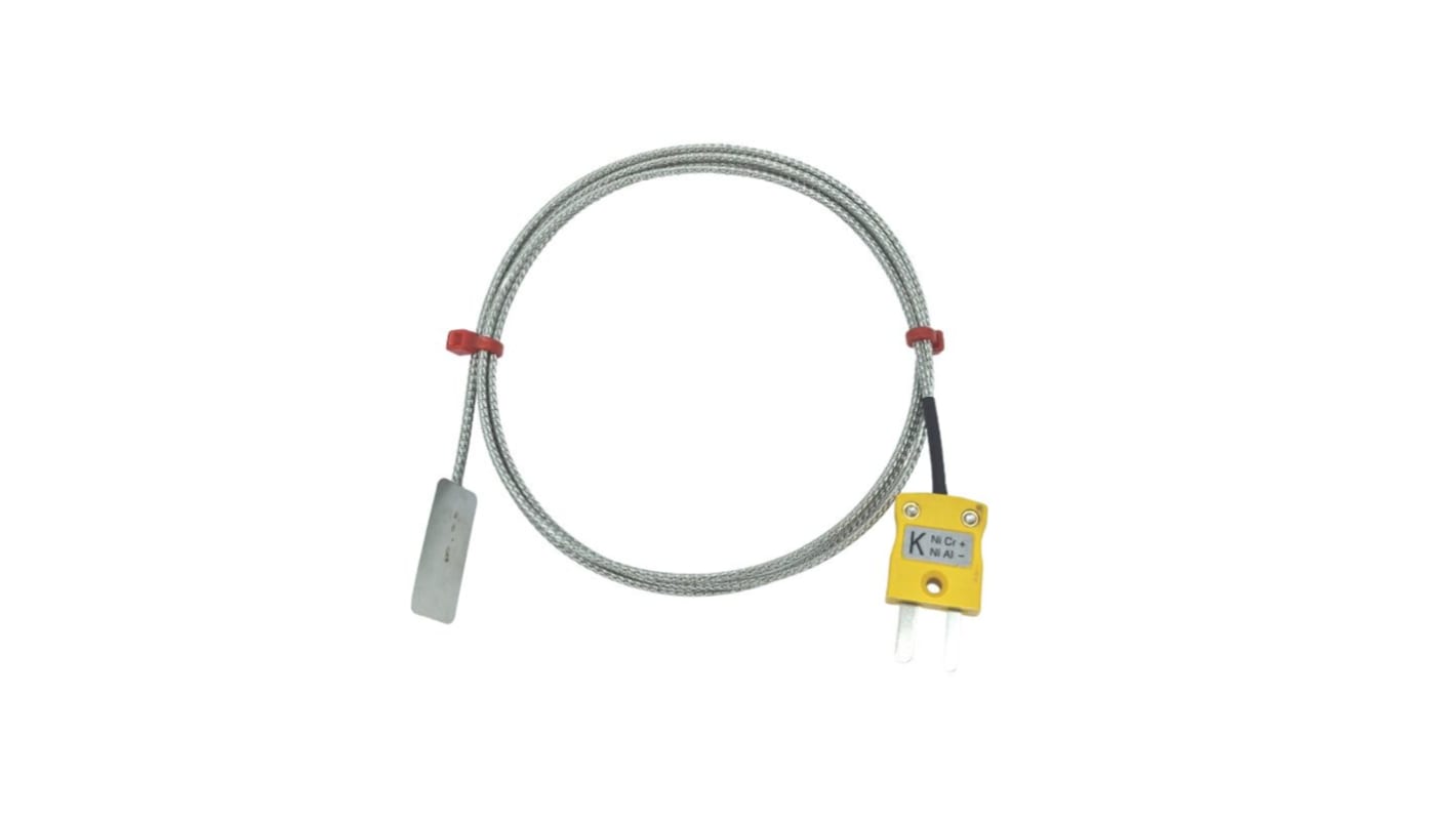 Termopar tipo K RS PRO, Ø sonda 13mm x 1m, temp. máx +350°C, cable de 1m, conexión , con conector miniatura