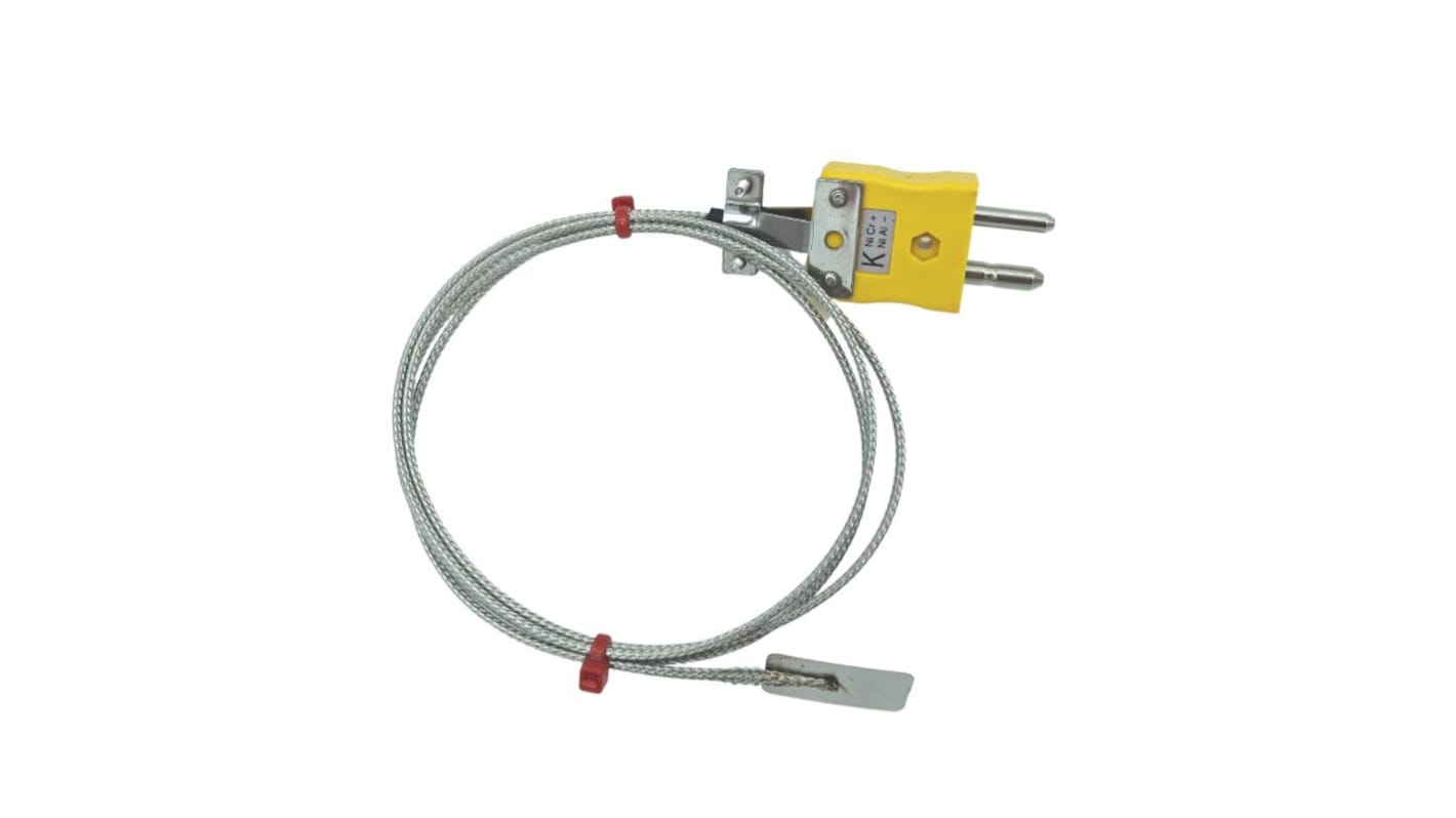 Termopar tipo K RS PRO, Ø sonda 13mm x 1m, temp. máx +350°C, cable de 1m, conexión Conector macho estándar