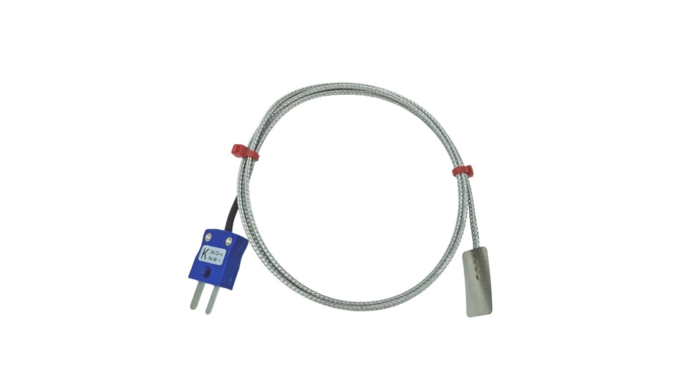 Termopar tipo K RS PRO, Ø sonda 13mm x 2m, temp. máx +350°C, cable de 2m, conexión , con conector miniatura