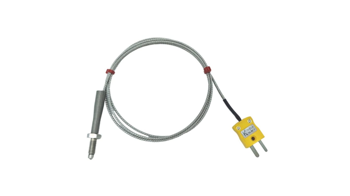 Termopar tipo K RS PRO, Ø sonda M6 x 1mm x 2m, temp. máx +350°C, cable de 2m, conexión , con conector miniatura