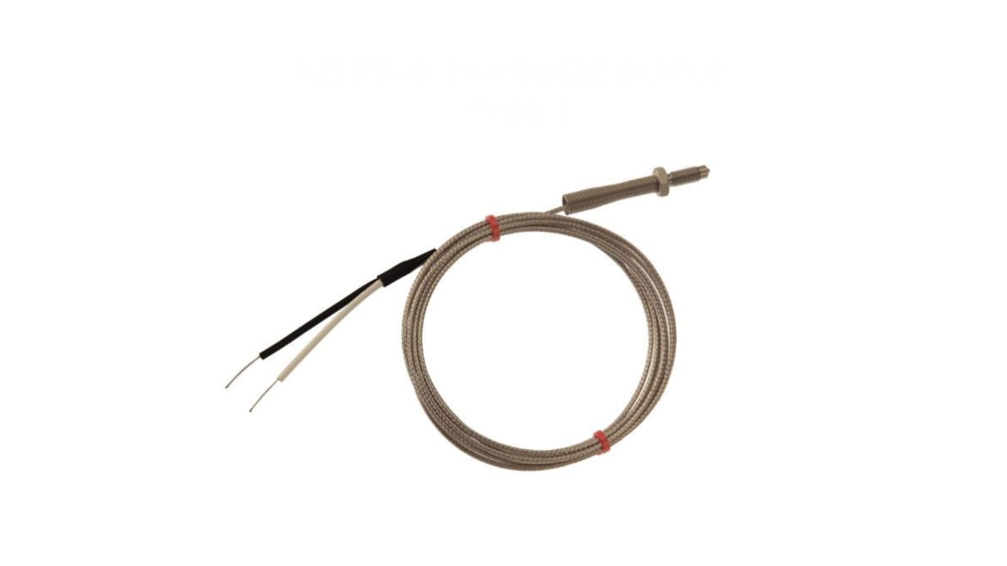 Termopar tipo J RS PRO, Ø sonda M6 x 1mm x 5m, temp. máx +350°C, cable de 5m, conexión Extremo de cable pelado