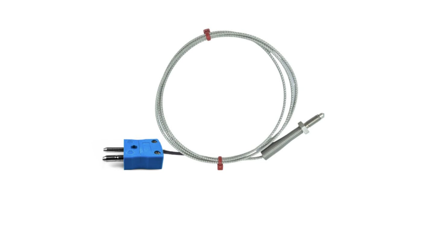 Termopar tipo K RS PRO, Ø sonda M6 x 1mm x 1m, temp. máx +350°C, cable de 1m, conexión Conector macho estándar