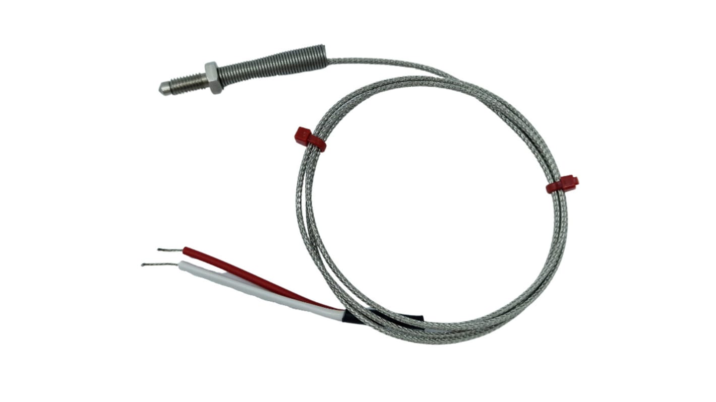 Termopar tipo K RS PRO, Ø sonda M6 x 1mm x 5m, temp. máx +350°C, cable de 5m, conexión Extremo de cable pelado