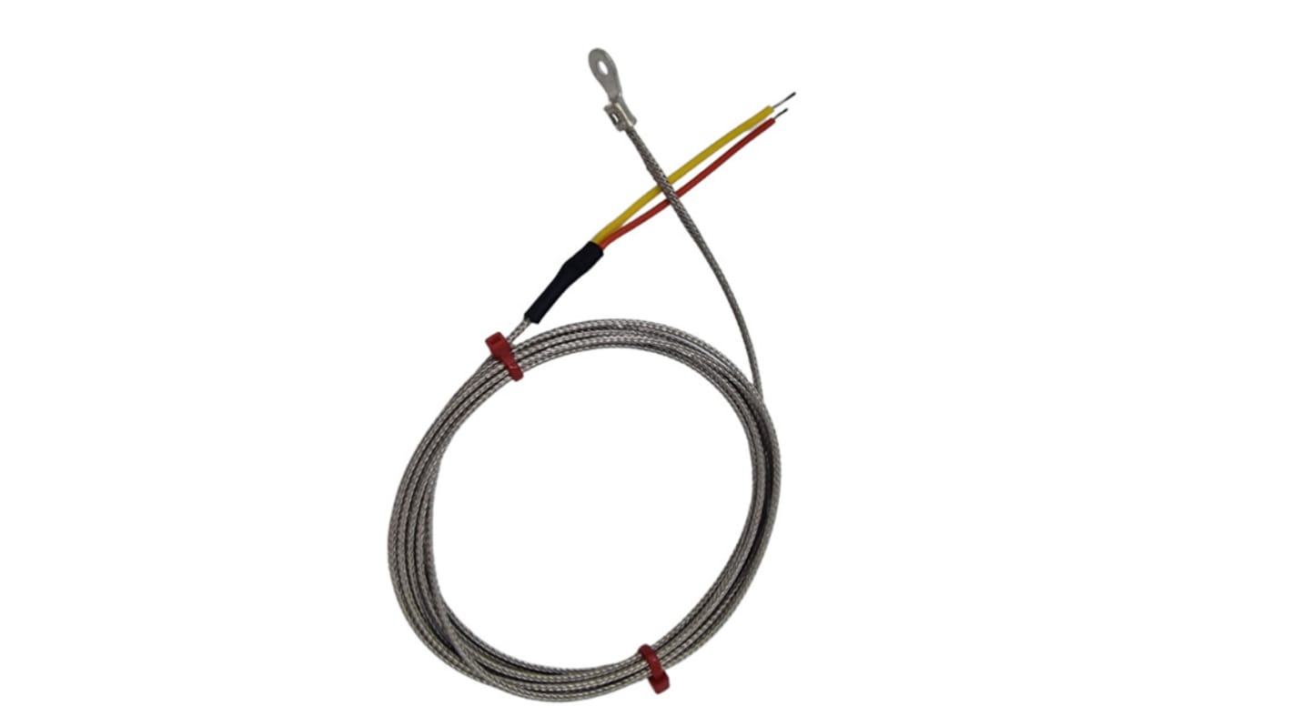 Termopar tipo K RS PRO, Ø sonda 8mm x 2m, temp. máx +350°C, cable de 2m, conexión Extremo de cable pelado