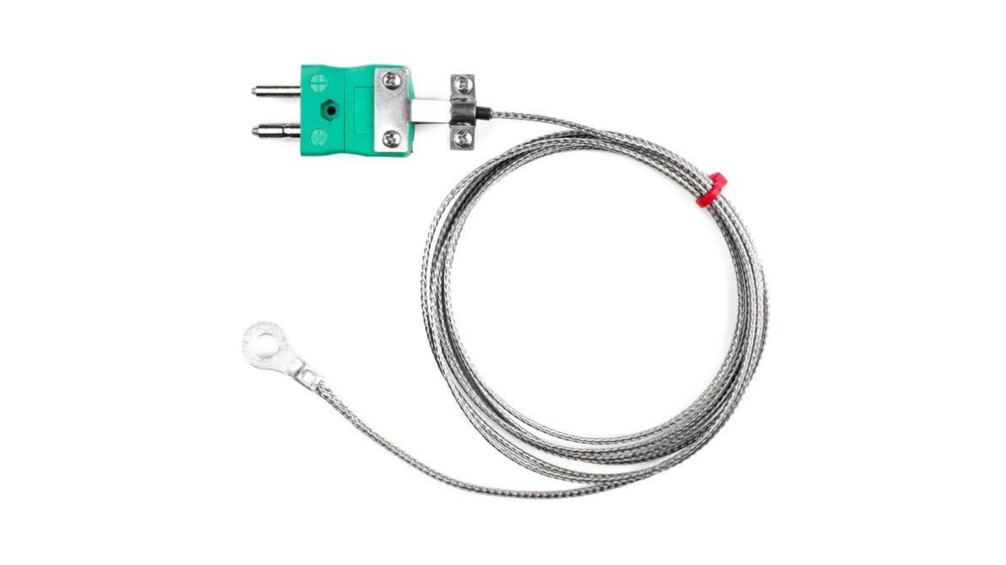 Thermocouple à rondelle RS PRO type K Ø 3.5mm, L 2m, +350°C max à Fiche mâle standard