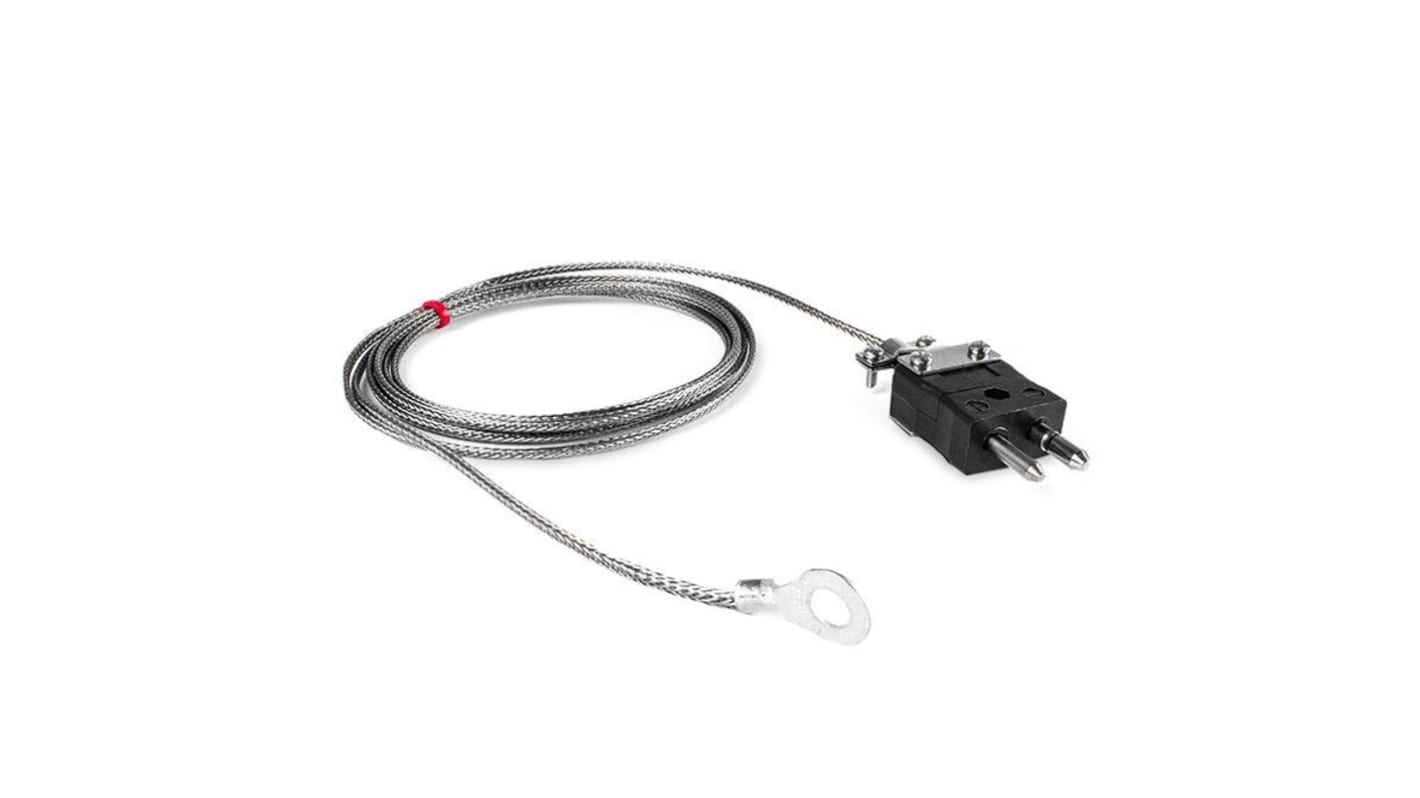 Termopar tipo J RS PRO, Ø sonda 8mm x 2m, temp. máx +350°C, cable de 2m, conexión Conector macho estándar