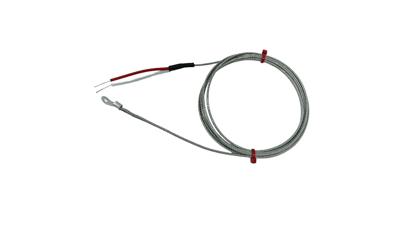 Termopar tipo K RS PRO, Ø sonda 4mm x 2m, temp. máx +350°C, cable de 2m, conexión Extremo de cable pelado