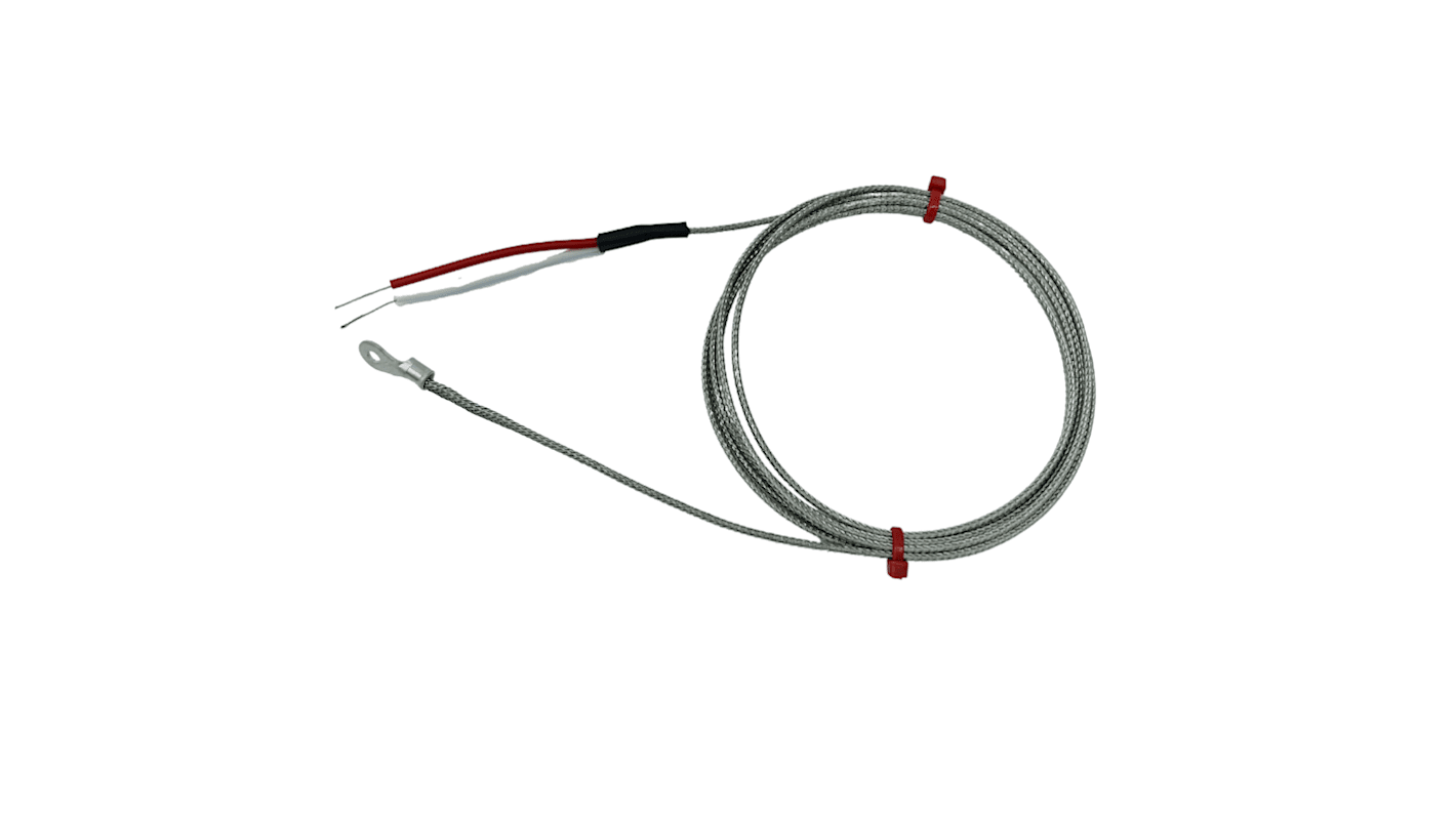 Thermocouple à rondelle RS PRO type K Ø 3.5mm, L 2m, +350°C max à Raccord dénudé