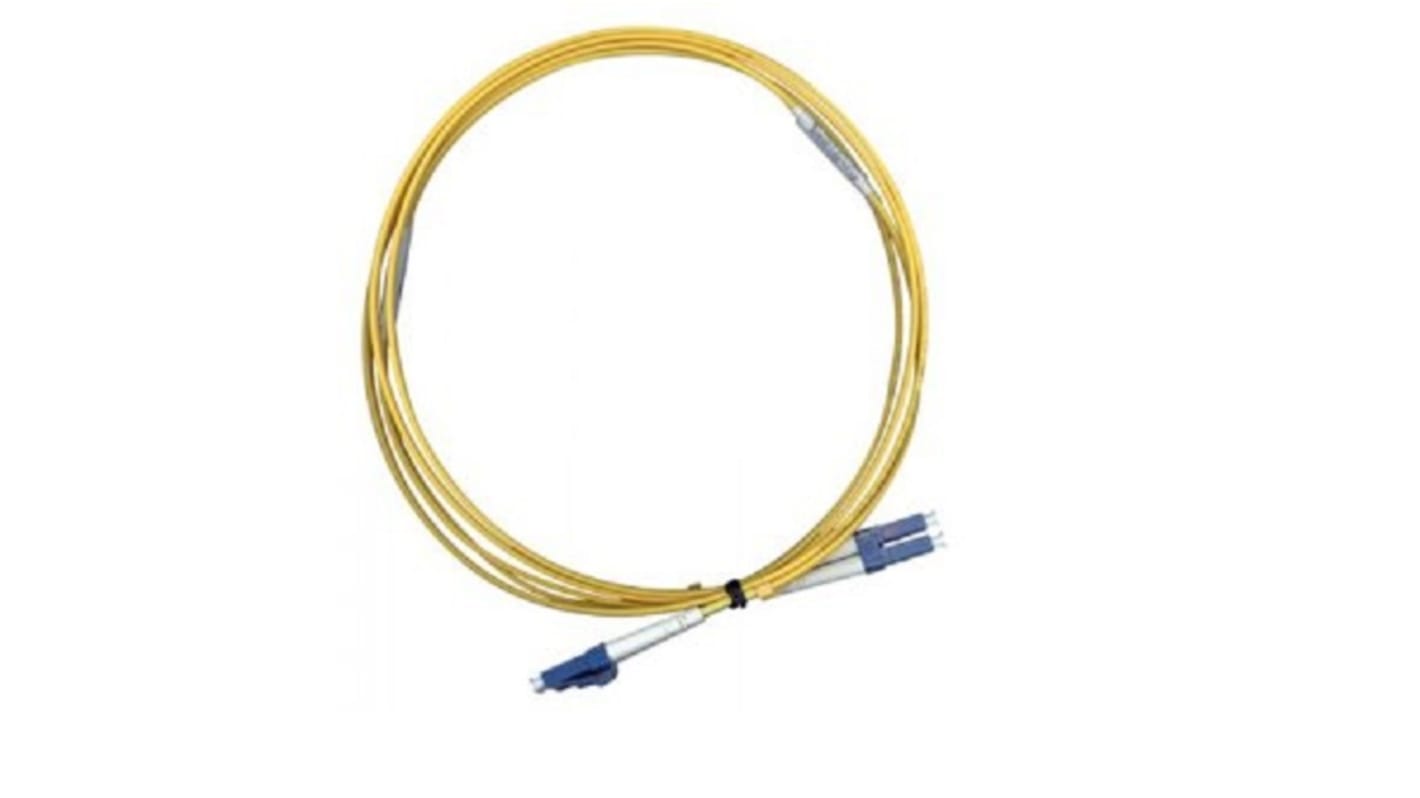 Molex Premise Networks LC to LC Tight Buffer OS2 Single Mode OS2 Fibre Optic Cable, 9/125μm, Yellow, 3m