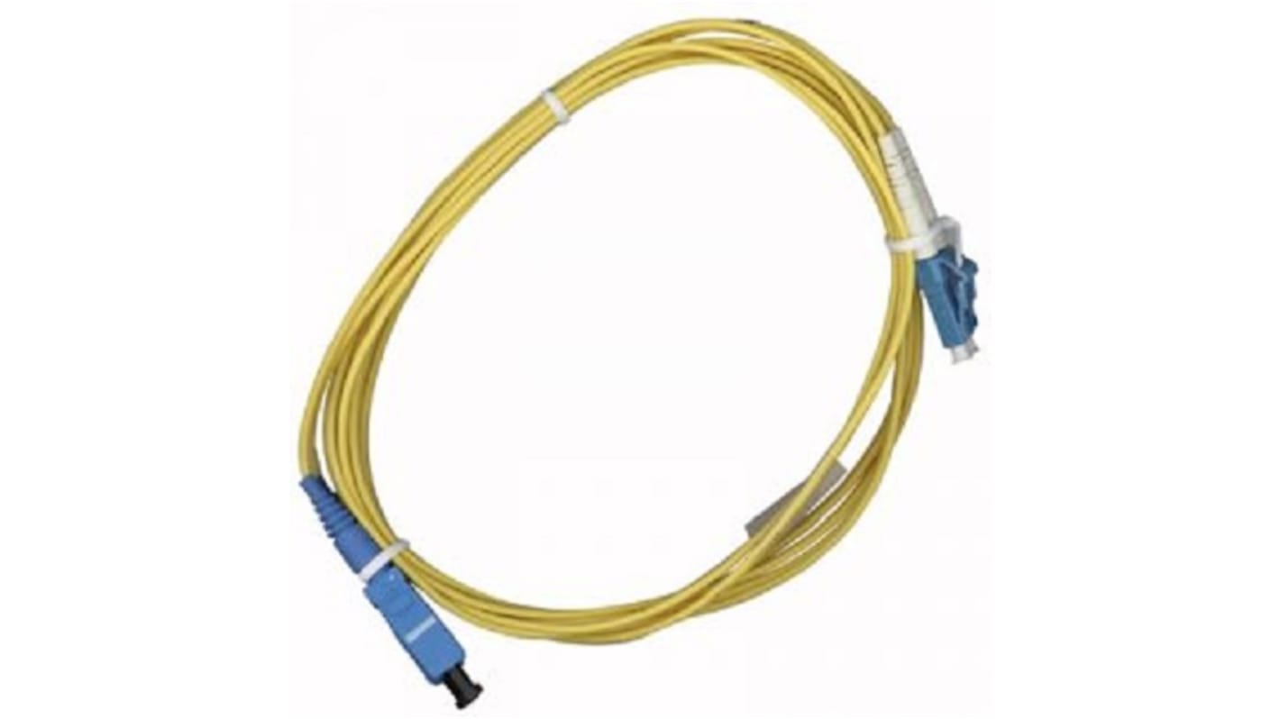 Molex Premise Networks SC to LC Tight Buffer OS1 Single Mode OS2 Fibre Optic Cable, 9/125μm, Yellow, 3m