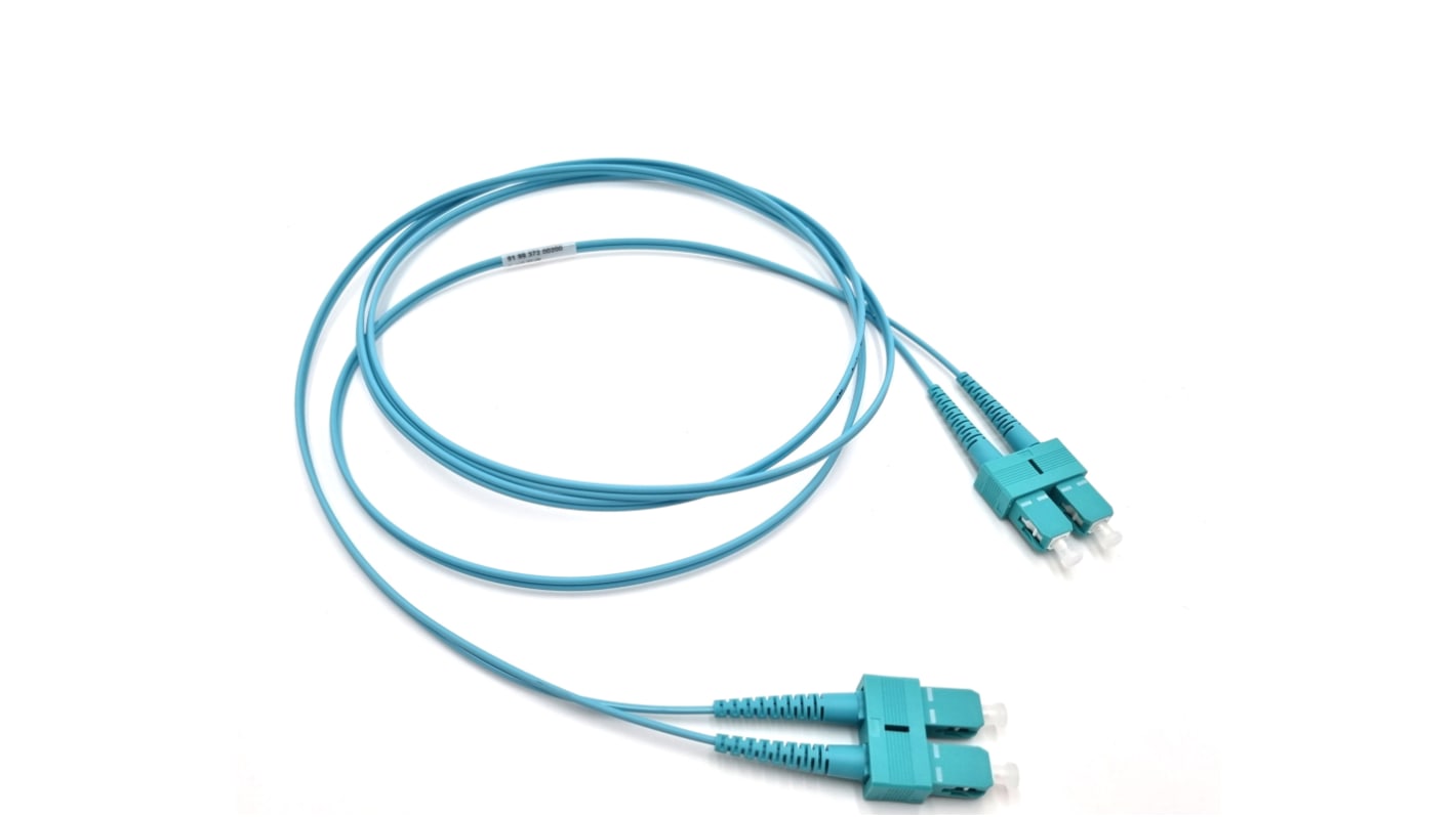 Molex LWL-Kabel 3m Festader OM3 2-Fasern Hellblau SC