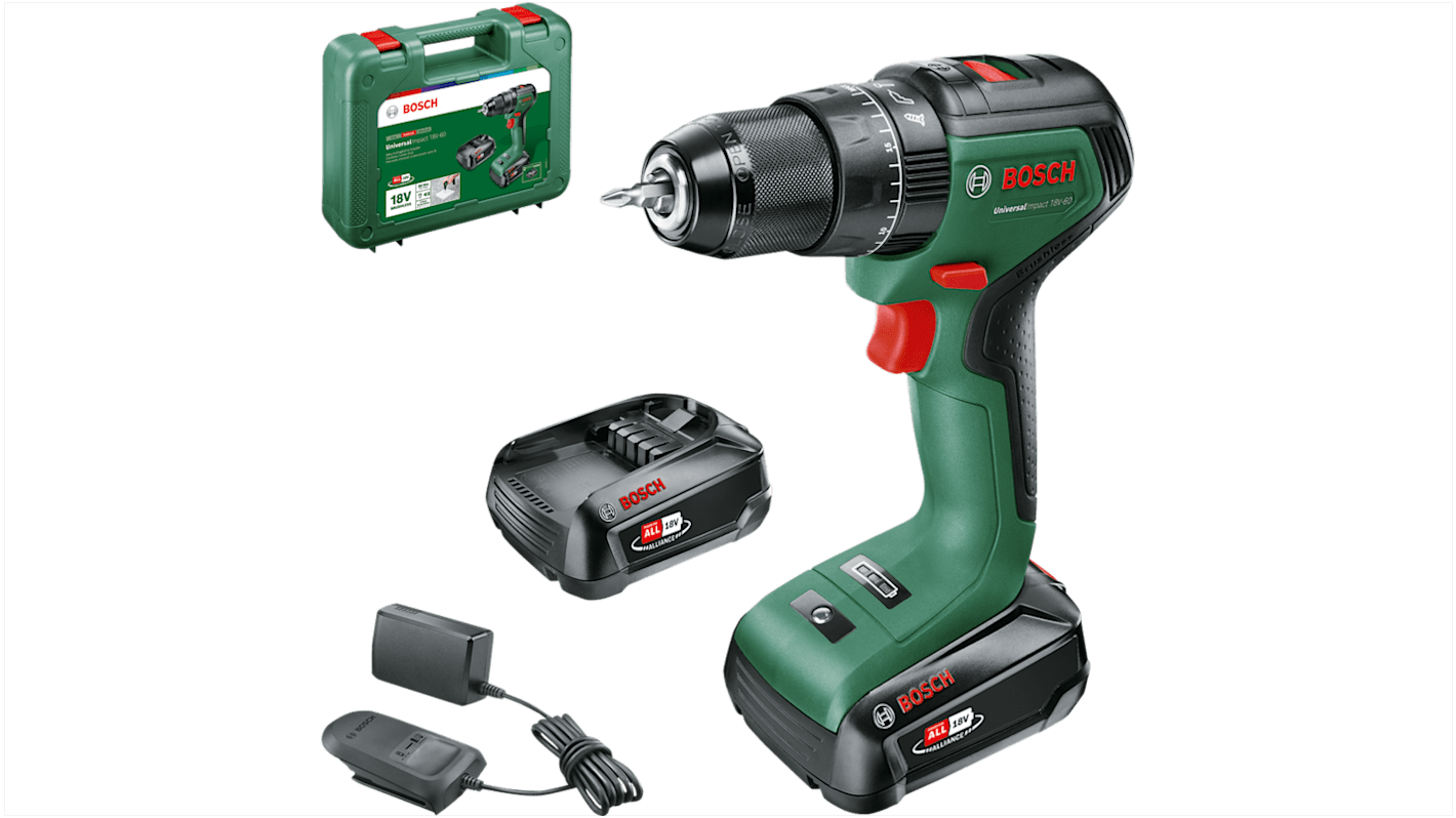 Bosch Keyless 18V Cordless Hammer Drill Li-Ion, Cordless