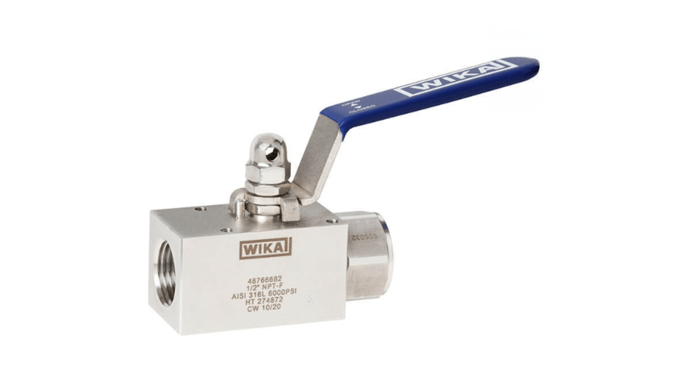 WIKA Stainless Steel Hydraulic Ball Valve, 38388193 NPT 1/2