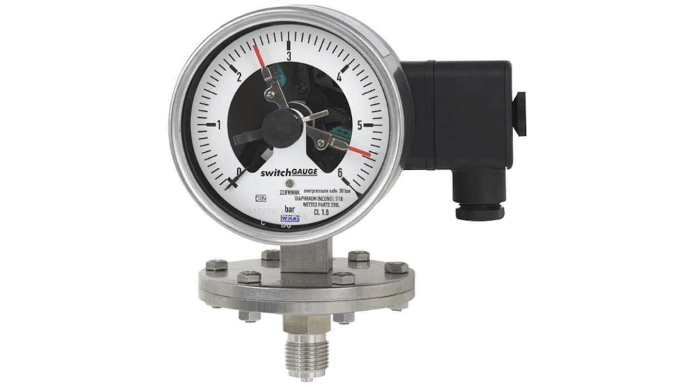 WIKA DN 50 Analogue Pressure Gauge 10bar Bottom Entry, 43958877, 0bar min.