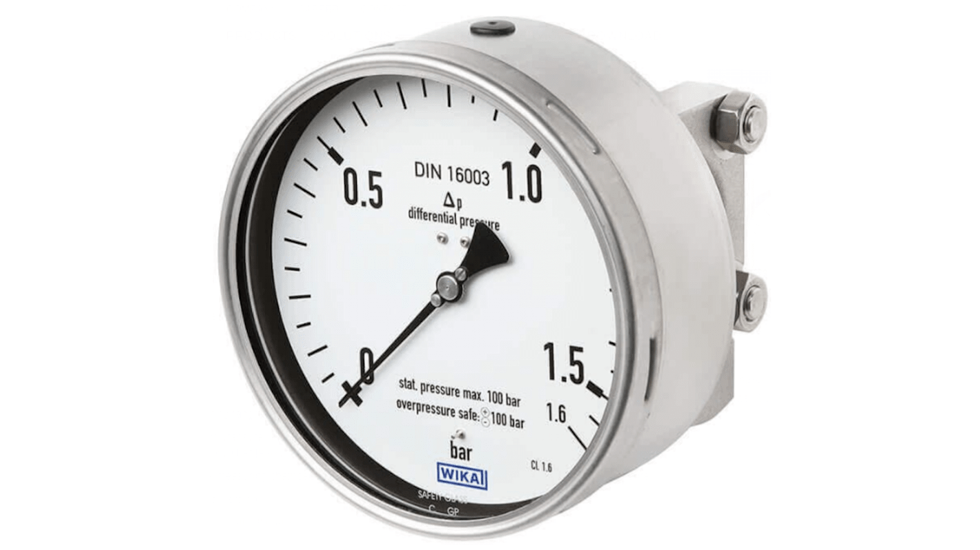 WIKA G 1/2 Analogue Differential Pressure Gauge 6bar Bottom Entry