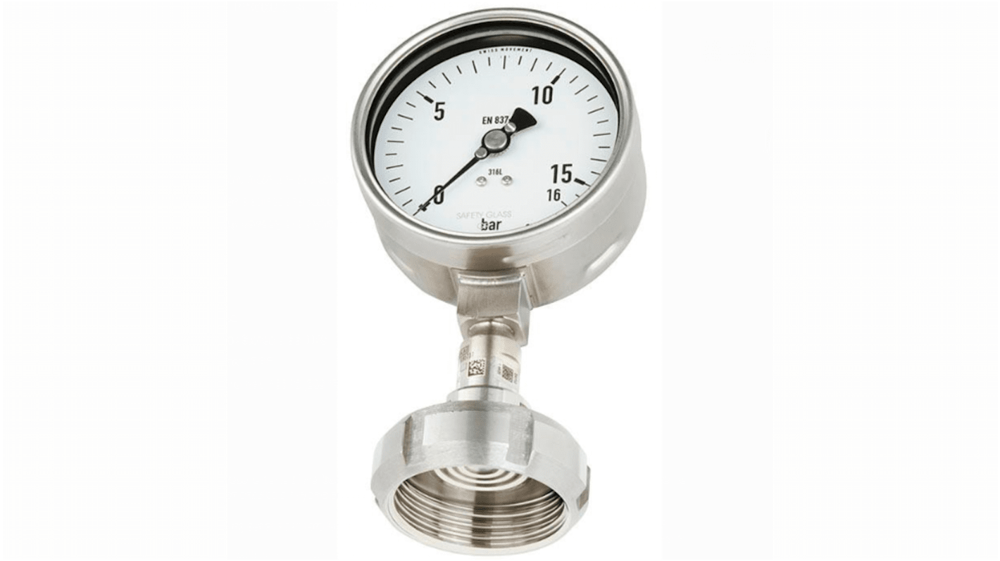 WIKA DN 51 Analogue Pressure Gauge 16bar Bottom Entry, 48801630, 0bar