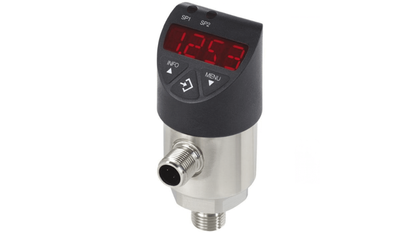 WIKA PSD-4 Series Gauge Pressure Sensor, 0bar Min, 25bar Max, PNP/NPN Output, Gauge Reading