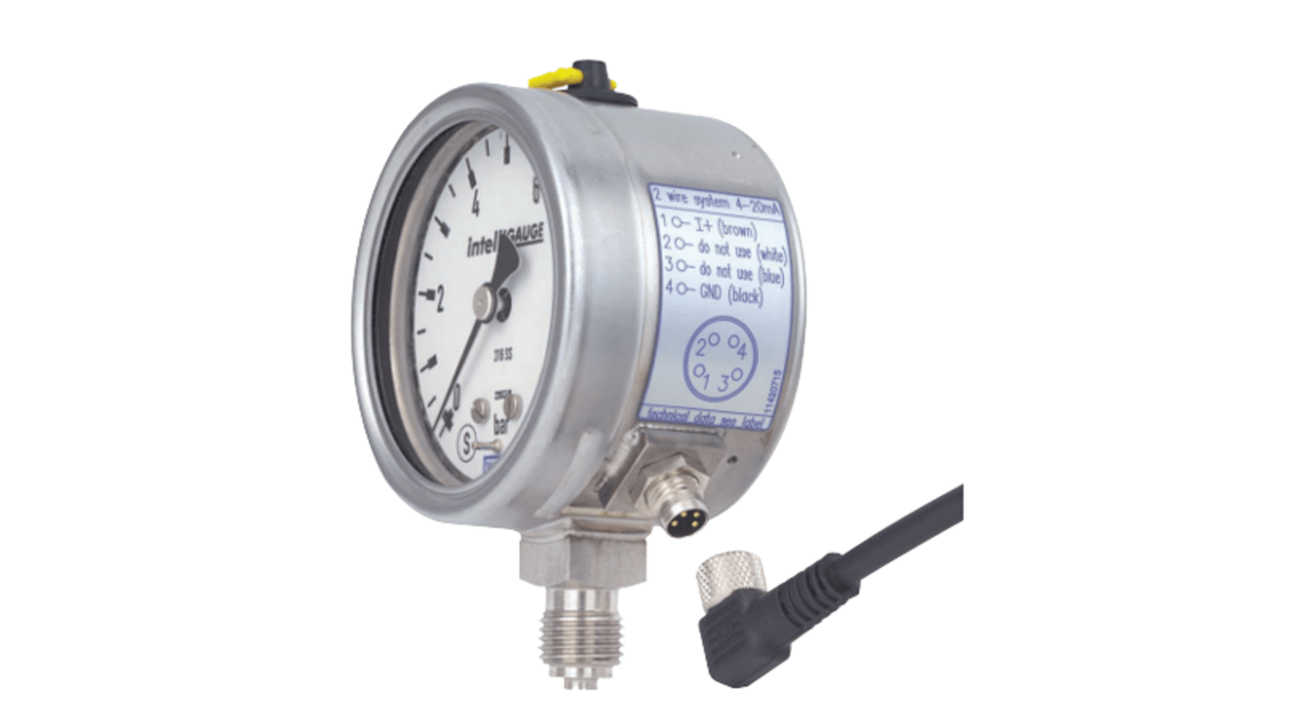 WIKA G 1/4 Analogue Pressure Gauge 4bar Bottom Entry, 47421711, 0bar min.