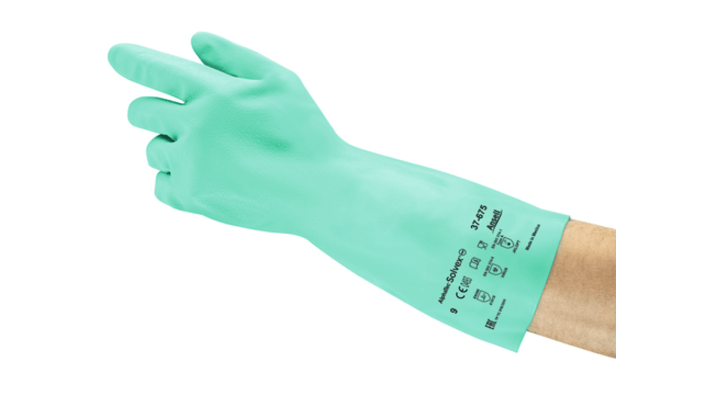 37675060 Ansell AlphaTec Solvex Green Nitrile Chemical Resistant Work