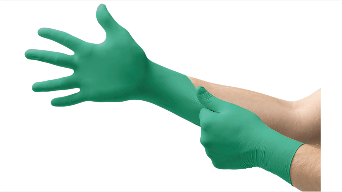 Ansell TouchNTuff Blue Nitrile Chemical Resistant Work Gloves, Size 8, Medium, Nitrile Coating