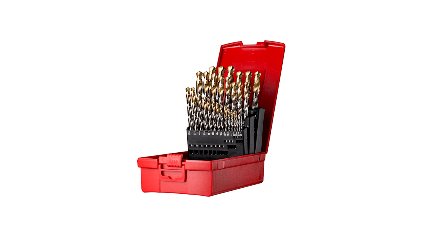 Dormer 29-Piece Jobber Drill Set for Multi-Material, 1/2in Max, 1/16in Min