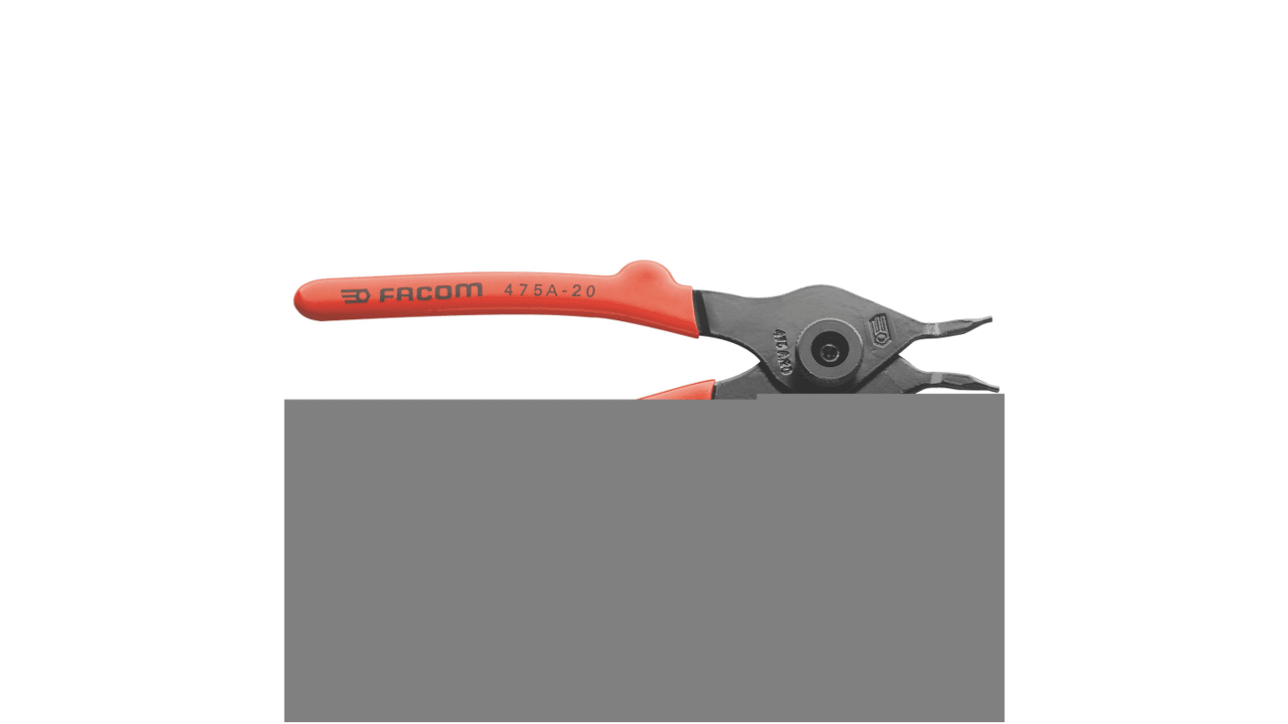 Facom 475A.15 Circlip Pliers, 150 mm Overall, Bent Tip