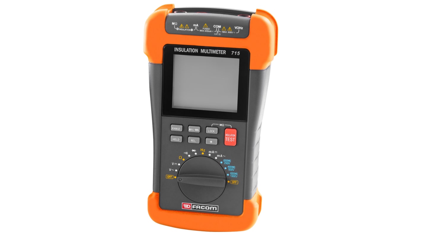 Facom Ohmmeter model 715PB, 4000 MΩ, Strøm, spænding