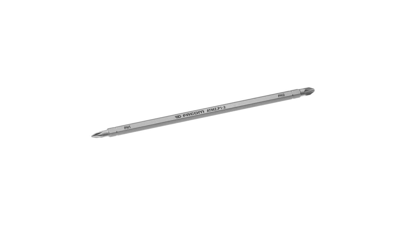 Facom Phillips Reversible Screwdriver Blade, PH1, PH2 Tip