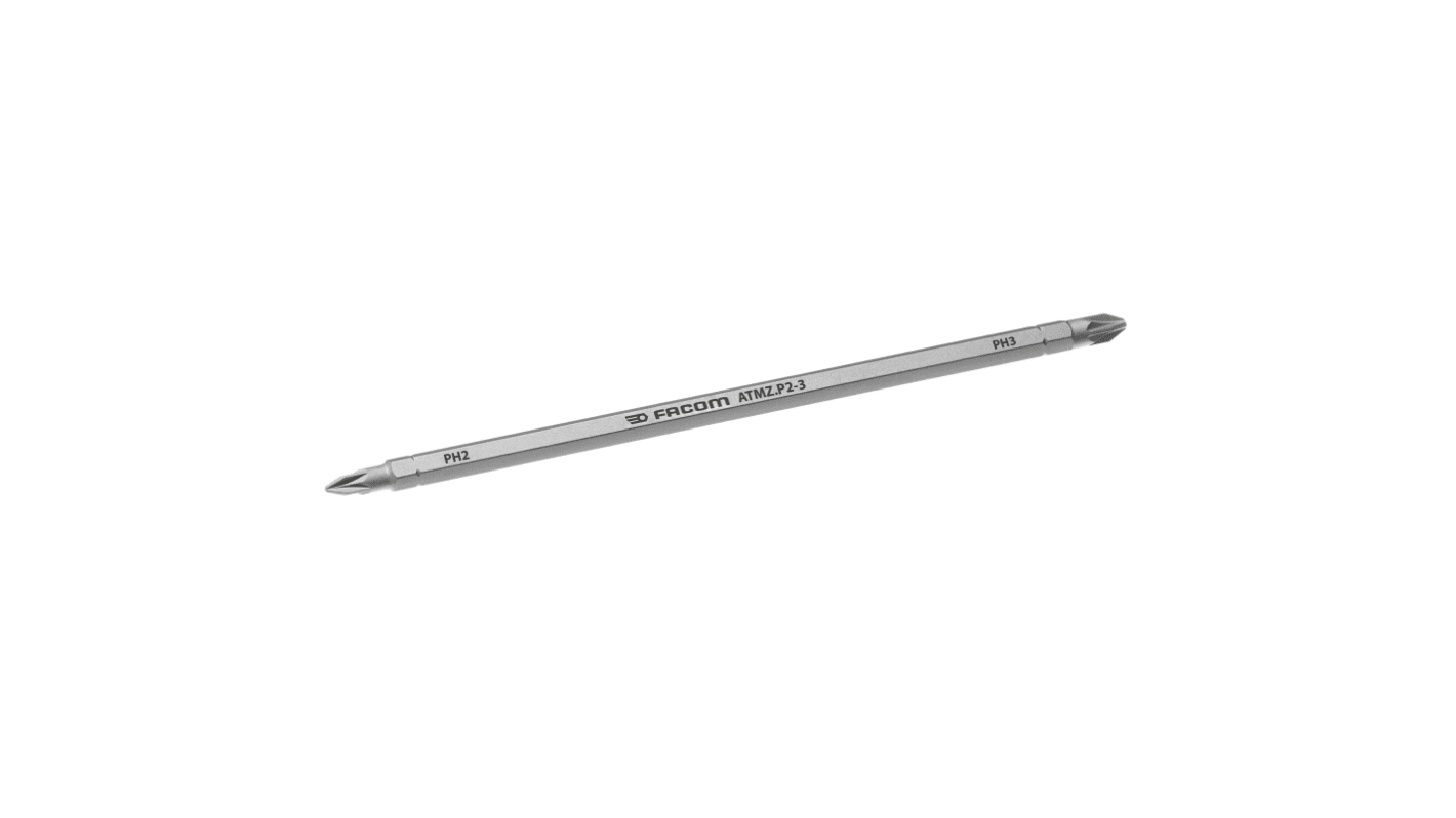 Facom Phillips Reversible Screwdriver Blade, PH2, PH3 Tip