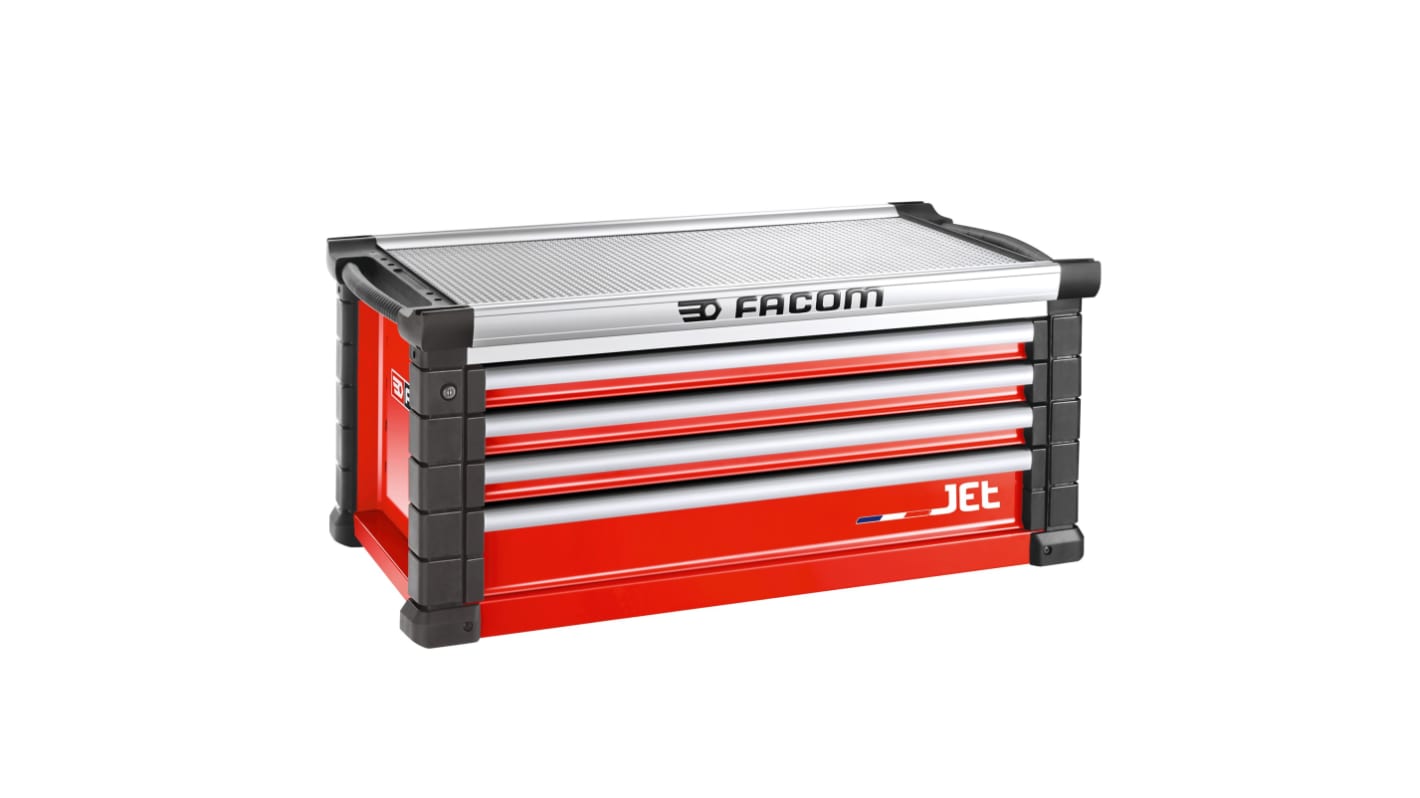 Facom 4 drawer Aluminium Tool Chest, 500mm x 575mm x 1.19m