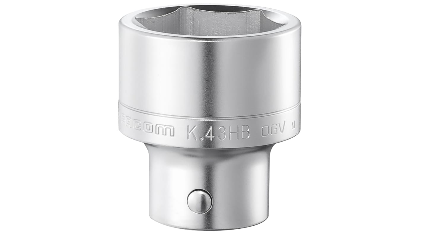 Facom 3/4 in Drive 46mm Standard Socket, 6 point, 75 mm Overall Length