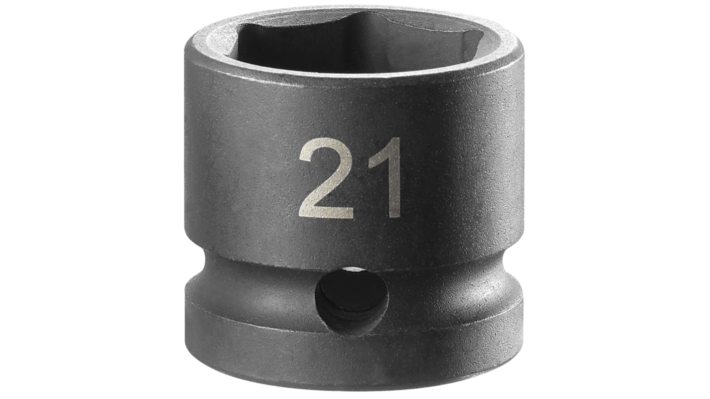 Facom 1/2 Zoll, 21mm Stubby-Steckschlüssel Schlag-Steckschlüssel CrMo-Stahl, 25 mm