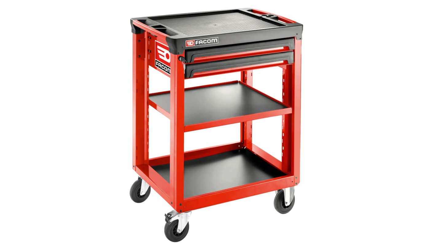 Maleta trolley para herramientas Facom de Polipropileno con fibra con 2 cajones, 779mm (l.) x 515mm (an.) x 972mm (alt.)