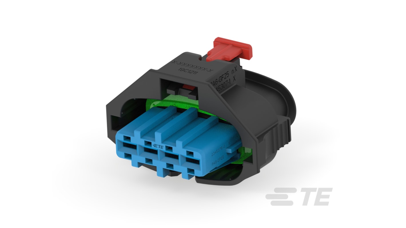 TE Connectivity AMP MPC 2.8  Automotive, Kfz-Steckverbinder, Buchse, Buchse, 4-polig, Schwarz / 1-reihig, Ø5mm