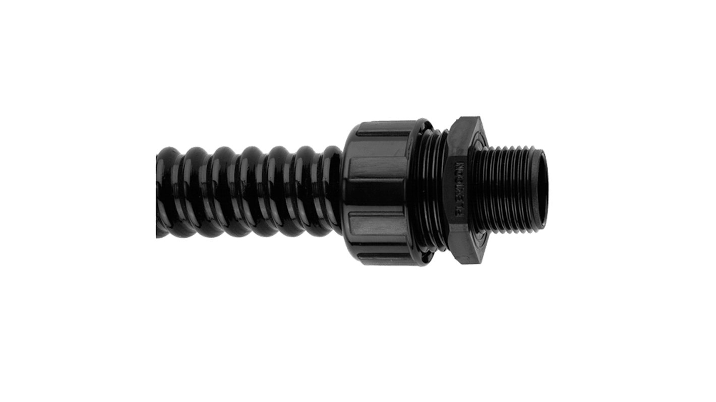 Flexicon Schutzschlauch PVC, Ø 20mm nom. flexibel, Schwarz A ø 21mm