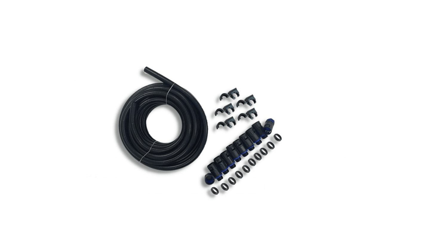 Flexicon Straight Connector, Conduit Fitting, 21mm Nominal Size, M20, Nylon, Black