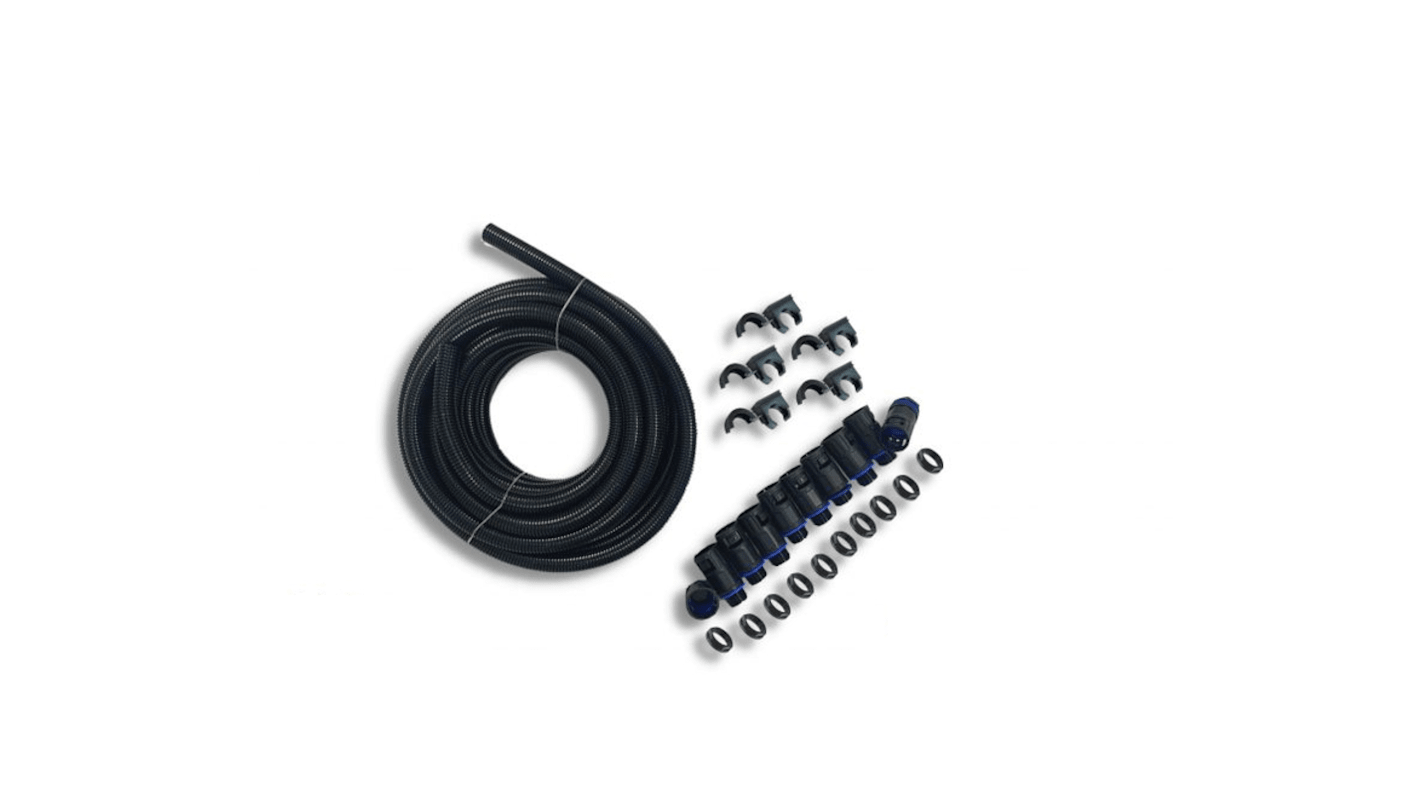 Racor para conducto Flexicon, Conector recto de Nylon Negro, tamaño nom. 21mm, rosca M20