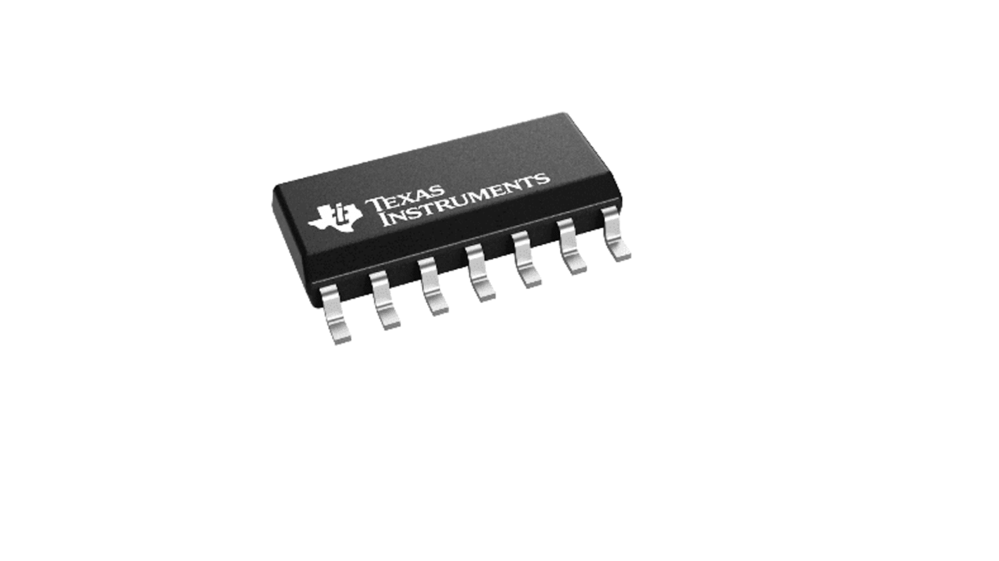 Amplificateur opérationnel Texas Instruments, montage Traversant, alim. Simple, Double, PDIP Quad 4 14 broches