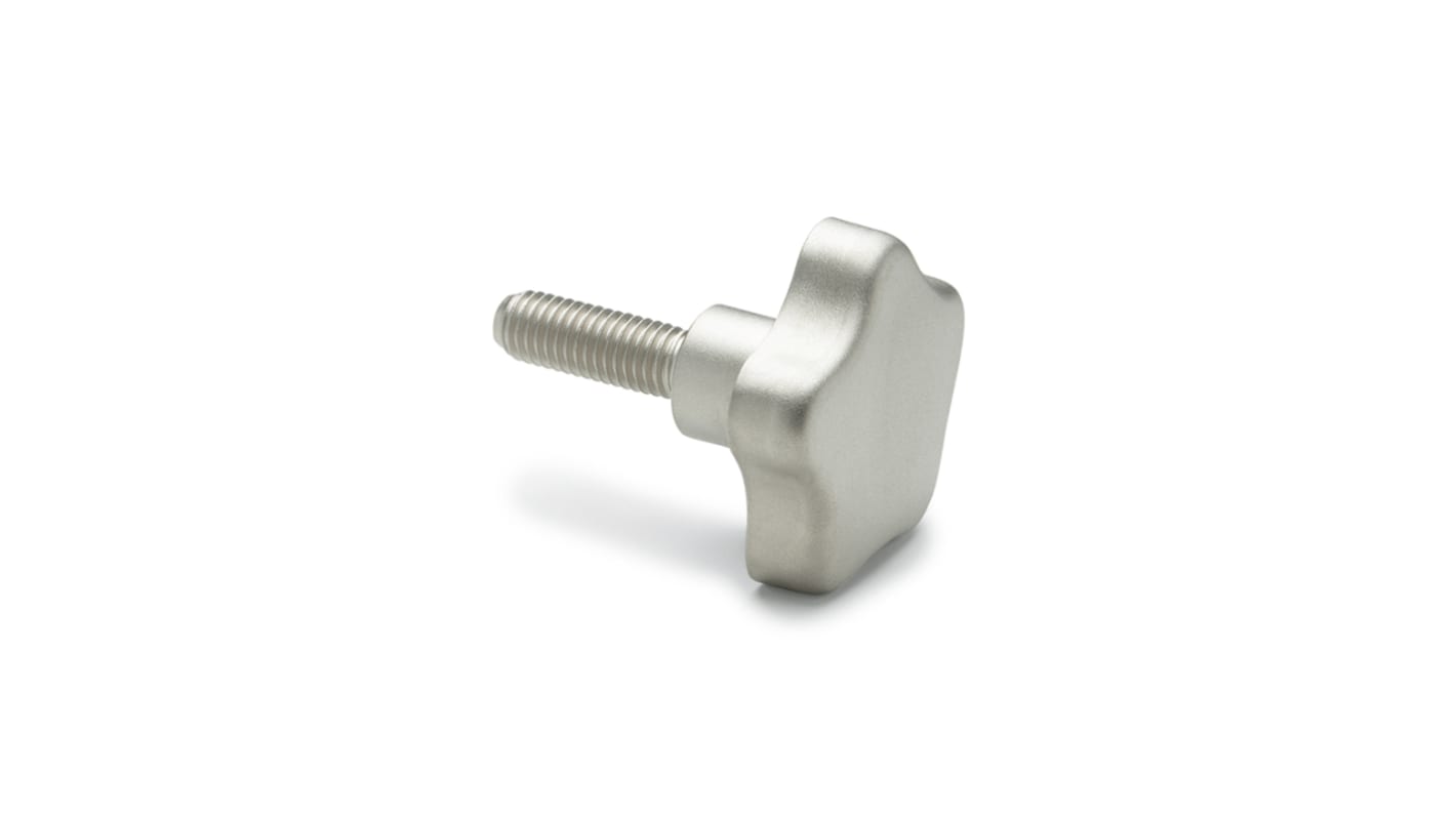 Elesa 169562 Natural Stainless Steel Knob, M8 x 30, Threaded Stud